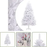 The Living Store Arbre de Noël artificiel pliable avec support blanc 240 cm