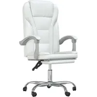 Syfax Fauteuil inclinable de bureau Blanc Similicuir