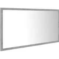 Syfax Miroir à LED de salle de bain Gris béton 90x8,5x37 cm Acrylique