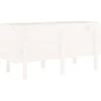 Syfax Lit surélevé de jardin blanc 121x50x57 cm bois de pin massif