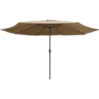 Syfax Parasol de jardin avec mât en métal 390 cm taupe