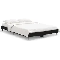 Syfax Cadre de lit sans matelas noir 120x190 cm bois d'ingénierie