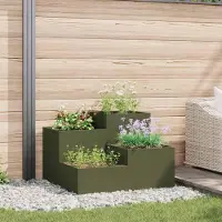 Prolenta Maison Exclusive - Pot de fleurs d'extérieur vert olive 80 x 80 x 60 cm en acier