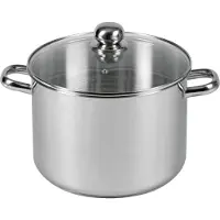 Karl Krueger KARL KRÜGER Marmite à grande capacité avec couvercle en verre 12 l Ø28cm acier inoxydable