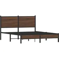 Syfax Cadre de lit en métal sans matelas chêne marron 137x190 cm
