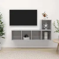 Prolenta Maison Exclusive - Ensemble de meuble TV 2 pcs Gris béton Bois d'ingénierie