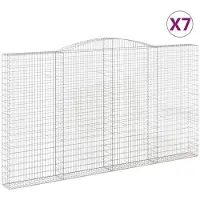 vidaXL Gabions avec arc surélevé 7 pcs. 400x30x220/240cm Fer galvanisé