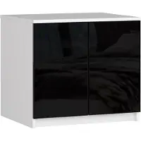 Akord Haut de garde-robe S60 noir laqué avec deux portes et deux tiroirs