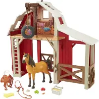 Spirit Kit de jeu écurie avec cheval , 3 zones de jeu, 10 pièces de jeu