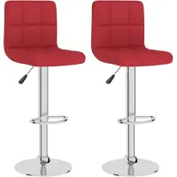 vidaXL Tabouret de bar 2 pcs. Tissu rouge vin