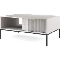 Selsey Table basse Vellore Table de salon avec tiroir, Gris, 104x68 cm