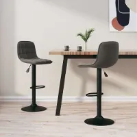 Prolenta Maison Exclusive - Lot de 2 tabourets de bar en velours gris foncé