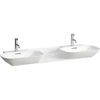 Laufen INO lavabo double, sans trou pour robinet, sans trop-plein, 1420x450mm, H8143044001121
