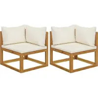 Syfax Canapés d'angle sectionnels 2 pcs avec coussins Blanc crème