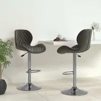 Prolenta Maison Exclusive - Lot de 2 tabourets de bar en velours gris foncé