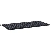 vidaXL Couvre-banc de jardin Noir Motif à carreaux 120x50x4 cm Tissu Oxford