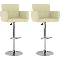 Syfax Tabourets de bar lot de 2 crème similicuir