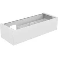Keuco EDITION 11 Meuble sous-lavabo pour lavabos encastrables, 1 tiroir frontal, position du lavabo à gauche, avec éclairage LED, 1400x350x535mm, 31265890100