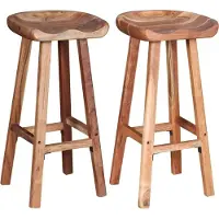 Syfax Tabourets de bar lot de 2 bois d'acacia massif