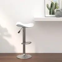 Prolenta Maison Exclusive - Tabouret de bar blanc en acier chromé et similicuir