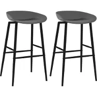 Prolenta Maison Exclusive - Tabourets de bar, lot de 2, gris