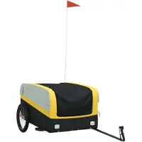 Syfax Remorque de vélo noir et jaune 45 kg fer