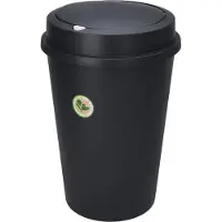 By Lille Vilde | Poubelle 47 l - Noir - Pratique - Avec clapet - Recyclable