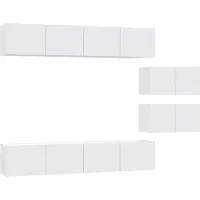 Syfax Ensemble de meubles TV 6 pcs Blanc Bois d'ingénierie