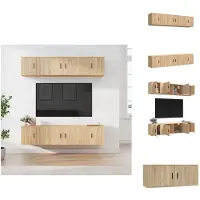vidaXL Ensemble de 6 meubles TV Chêne Sonoma Matériau dérivé du bois - Meuble TV