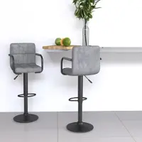 Prolenta Maison Exclusive - Lot de 2 tabourets de bar en velours gris clair