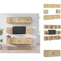 vidaXL Ensemble de 8 meubles TV Chêne Sonoma Matériau dérivé du bois - Meubles TV