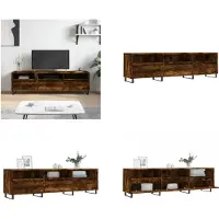 vidaXL Armoire TV chêne fumé 150x30x44,5 cm Bois composite - Armoire TV - Panneaux TV - Tableau TV