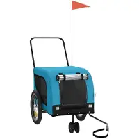 Syfax Remorque de vélo pour animaux de compagnie bleu et noir