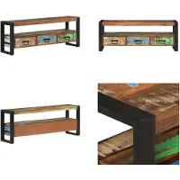 vidaXL Armoire TV 120x30x45 cm Vieux bois massif - Armoire TV - Armoire TV en bois - Meubles TV
