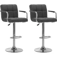Prolenta Maison Exclusive - Tabourets de bar 2 pièces. Tissu gris foncé