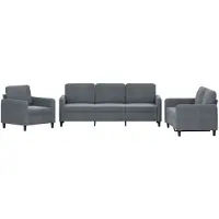 Syfax Ensemble de canapés 3 pcs gris foncé velours