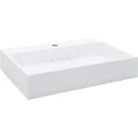 Syfax Lavabo 60x38x11 cm Fonte minérale/marbre Blanc