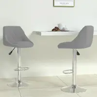 Prolenta Maison Exclusive - Lot de 2 tabourets de bar en velours gris clair