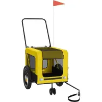 Syfax Remorque de vélo pour animaux de compagnie jaune et noir