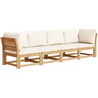 Syfax ensemble salon de jardin 4 pièces avec coussins en acacia massif