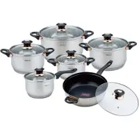 KINGHOFF ensemble de pots en acier 12 pcs. Rosegold KH1767