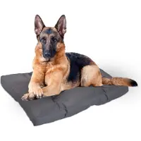 Relaxdays Lit pour chien , 110 x 90 cm, coussin moelleux pour grands chiens, imperméable, lavable, tapis pour chien, panier pour animal, gris