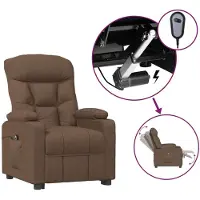 Syfax Fauteuil inclinable électrique Marron Tissu