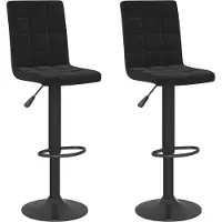 Syfax Tabourets de bar lot de 2 noir velours