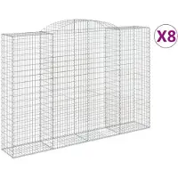 vidaXL Gabions avec arc surélevé 8 pcs. 300x50x200/220cm Fer galvanisé