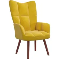 vidaXL Fauteuil Relax en velours jaune moutarde - Fauteuil Relax - Chaise Relax - Chaises Relax - Chaise de bureau
