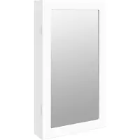 Syfax Armoire à bijoux avec miroir et éclairage LED mural blanc