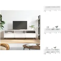 vidaXL Armoire TV Blanc 150x30x44,5 cm Bois composite - Meuble TV