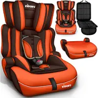 Kiduku Siège auto pour enfants Siège auto 9-36kg groupe 1+2+3 Marron/Orange