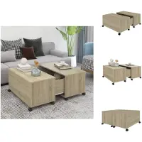 vidaXL Table basse Chêne Sonoma 75x75x38 cm Bois composite - Tables basses